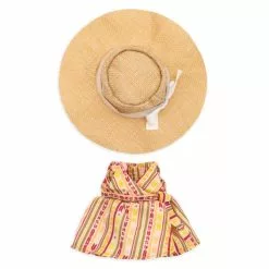 NuiMOs Small Plush Printed Wrap Dress With Sun Hat