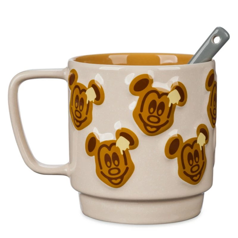 Disneyland Resort Mickey Mouse Waffle Mug And Spoon - Image 3