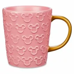 Mickey Mouse Pink And Gold Raised Icon Mug, Disney Homestead Collection